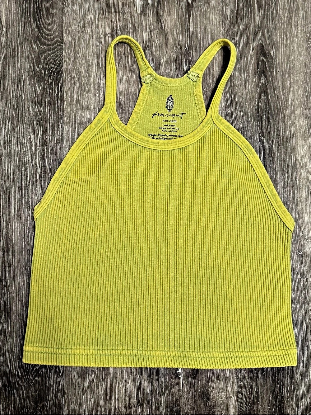 Free People Movement Happiness Runs Crop Tank Yellow XS